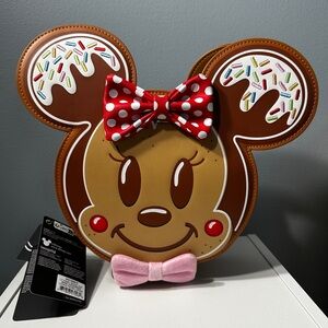 Loungefly Disney Mickey & Minnie Gingerbread Cookie Crossbody Bag